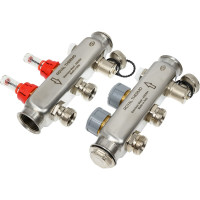 Коллектор в сборе Royal Thermo нержавеющая сталь, с расходомерами 1 ВР-3/4 НР, 2 выхода НС-1080948