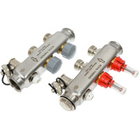 Коллектор в сборе Royal Thermo нержавеющая сталь, с расходомерами 1 ВР-3/4 НР, 2 выхода НС-1080948