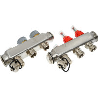 Коллектор в сборе Royal Thermo нержавеющая сталь, с расходомерами 1 ВР-3/4 НР, 2 выхода НС-1080948