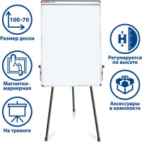 Магнитно-маркерная доска-флипчарт, 100х70 см, BRAUBERG 231720