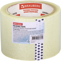 Клейкая лента BRAUBERG 72 мм х 66 м, упаковочная, прозрачная, 45 мкм, 440077