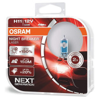Автолампа Osram H11 55 PGJ19-2+150 NIGHT LASER 3750K, 2шт 12V ,1,10 64211NL-HCB