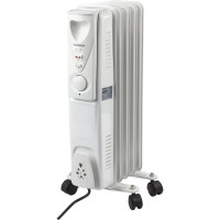 Масляный обогреватель SONNEN DFS-05, 1000 Вт, 5 секций, белый, 453497
