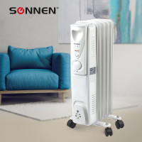Масляный обогреватель SONNEN DFS-05, 1000 Вт, 5 секций, белый, 453497
