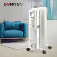 Масляный обогреватель SONNEN DFS-07, 1500 Вт, 7 секций, белый, 453498