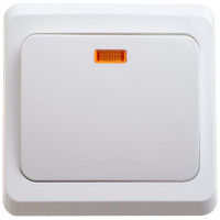 Выключатель 1-клавишный Systeme Electric (Schneider Electric) Этюд, 10 А, IP20, с индикацией, белый, арт. BC10-005B