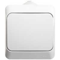 1-клавишный переключатель Systeme Electric ОП Этюд 10А IP44 белый BA10-046B