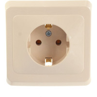 Розетка Systeme Electric 1-м СП Этюд 16А с заземлением, кремовая PC16-003K