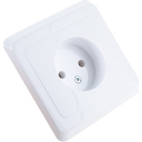 Розетка Systeme Electric 1-м СП Этюд 16А IP20 без заземления, белая PC16-001B
