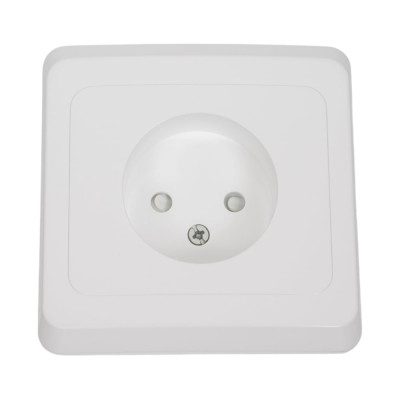 Розетка Systeme Electric 1-м СП Этюд 16А IP20 защитные шторки, без заземления, белая PC16-002B