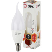 Светодиодная лампа ЭРА LED BXS-9W-827-E14, свеча на ветру, теплый Б0027973
