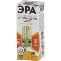 Светодиодная лампа ЭРА LED JC-3W-12V-827-G4, капсула, теплый Б0033193