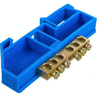 Шина N ноль на DIN-изоляторе ЭРА NO-222-44 ШНИ-6х9-6-Д-синий Б0033425