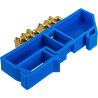 Шина N ноль на DIN-изоляторе ЭРА NO-222-44 ШНИ-6х9-6-Д-синий Б0033425