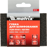 Губка для шлифования (100х70х25 мм; P60; средняя плотность) MATRIX 75712