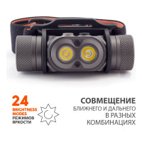 Фонарь ЯРКИЙ ЛУЧ YLP PANDA 3R налобный CREE XP-L HI+XP-G3 max.1100лм, Li-Ion 2600mAh, встр.ЗУ 4606400106029
