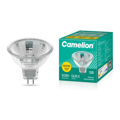 Галогенная лампа Camelion MR-16 50W 12V с защ.стеклом 3060