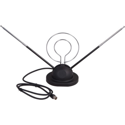 REXANT RX-105 антенна телескоп. на подставке с кольцом VHF, UHF 47-860 MHz /К/ 34-0105