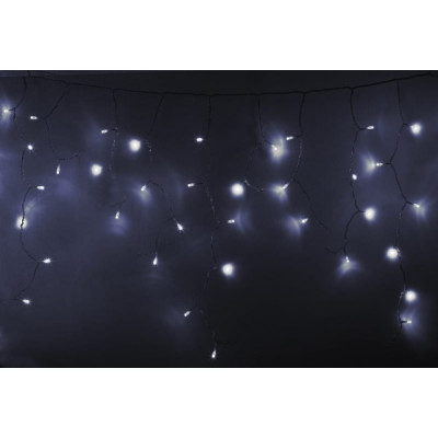 Neon-Night Гирлянда Бахрома, 4,8x0,6 м, прозрачный ПВХ, 176 LED белые 255-145