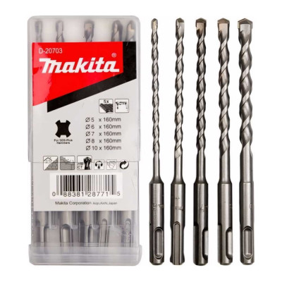 Набор буров SDS-PLUS 5шт.(5/6/7/8/10x160) Makita D-20703