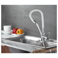 LEDEME Смеситель для кухни гибкий Шланг белый L4898-3 808286