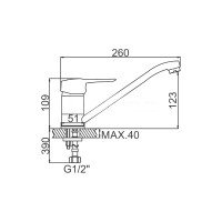 LEDEME Смеситель для кухни Картридж д.40мм, силумин L4228-B 806680