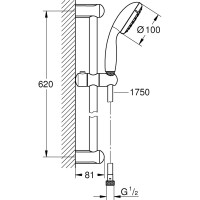 Душевой гарнитур GROHE Tempesta New I, 600 м,9,5 л/мин 27924001