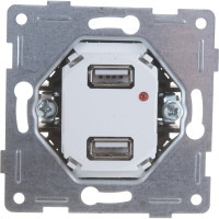 Розетка USB GUSI ELECTRIC Bravo двойная, СУ, белая С10USB2-001