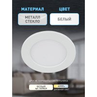 Светодиодный круглый светильник ЭРА LED 1-6-6K LED 6W 220V 6500K Б0019831