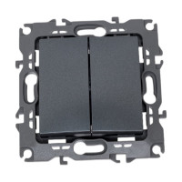 Двойной переключатель ЭРА 12-1106-12 10АХ-250В, IP20, 12, графит Б0019295