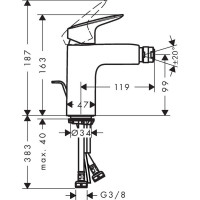 Смеситель для биде HANSGROHE Logis 100 71200000 00000035190