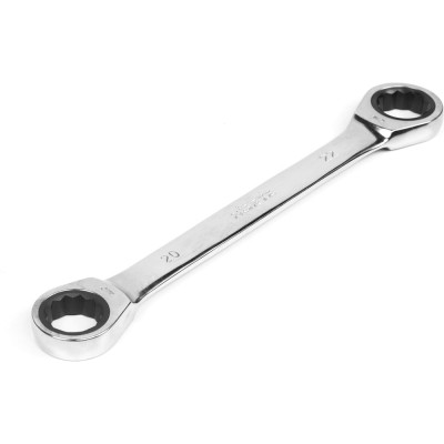 Двусторонний накидной ключ HORTZ 20х22 трещотка, хром HOR 118859