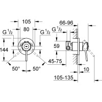 Смеситель для душа GROHE BauClassic со встроенным механизмом 29048000