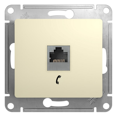 Механизм телефонной розетки Systeme Electric (Schneider Electric) GLOSSA, RJ11, бежевый GSL000281T