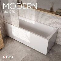 Акриловая ванна Marka One MODERN 180x75 прямоугольная белая 01мод1875