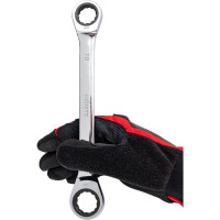 Двусторонний накидной ключ HORTZ 20х22 трещотка, хром HOR 118859