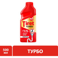 Средство для прочистки канализационных труб TIRET Turbo, гель, 500мл 8147369 602019