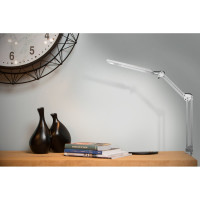 Настольный светильник Camelion KD-821 C03 серебро LED 8Вт, 230В, 2 уровня яркости, 350Лм, струбцина 13528