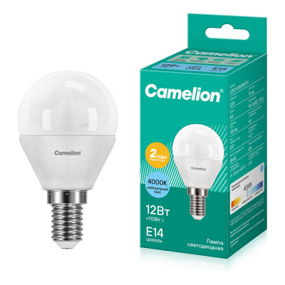 Светодиодная лампа Camelion LED12-G45/845/E14 12Вт 220В 13695