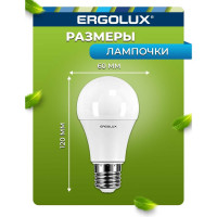 Электрическая светодиодная лампа Ergolux LED-A60-17W-E27-3K ЛОН 17Вт E27 3000K 172-265В 13179
