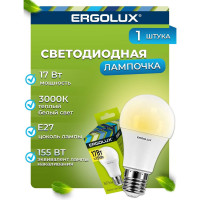 Электрическая светодиодная лампа Ergolux LED-A60-17W-E27-3K ЛОН 17Вт E27 3000K 172-265В 13179
