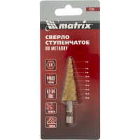Сверло ступенчатое HSS, 4-6-8-10-12-14-16-18-20 мм MATRIX 72356