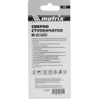 Сверло ступенчатое HSS, 4-6-8-10-12-14-16-18-20 мм MATRIX 72356