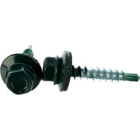 Кровельный саморез Качественный КРЕПЕЖ зеленый мох RAL 6005, 4.8х29 мм, 55 шт 0200103 КЧ