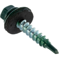 Кровельный саморез Качественный КРЕПЕЖ зеленый мох RAL 6005, 4.8х29 мм, 55 шт 0200103 КЧ