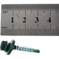 Кровельный саморез Качественный КРЕПЕЖ зеленый мох RAL 6005, 4.8х29 мм, 55 шт 0200103 КЧ