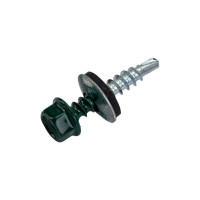 Кровельный саморез Качественный КРЕПЕЖ зеленый мох RAL 6005, 4.8х29 мм, 85 шт 0300103 КЧ