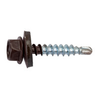 Кровельный саморез Качественный КРЕПЕЖ коричневый RAL 8017, 4.8х29 мм, 55 шт 0200115 КЧ