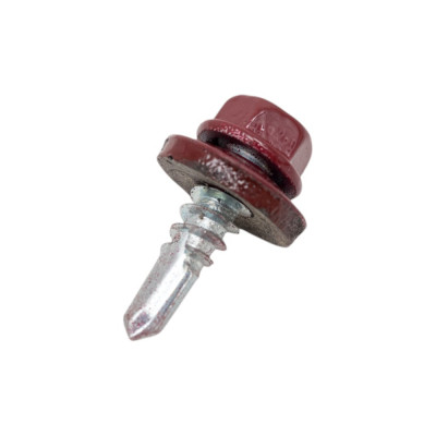 Кровельный саморез Качественный КРЕПЕЖ красное вино RAL 3005, 5.5х19 мм, 160 шт 0500135 КЧ