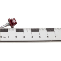 Кровельный саморез Качественный КРЕПЕЖ красное вино RAL 3005, 5.5х19 мм, 160 шт 0500135 КЧ